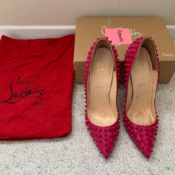 Christian Louboutin Pigalle Spikes 120 Patent Pink Grenadine Sz 41 EU / 11 US - Picture 5 of 16